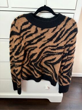 H&M Animal-Print Crewneck Sweater